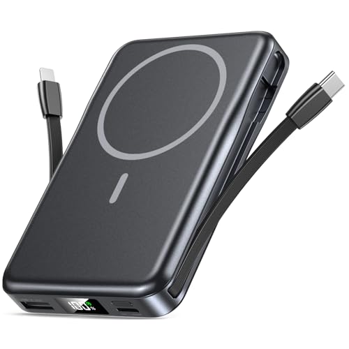 powerbank für magsafe 10000mAh magnetisch kabellos 20W für iPhone 16 15 14 13 12 pro max - schwarz