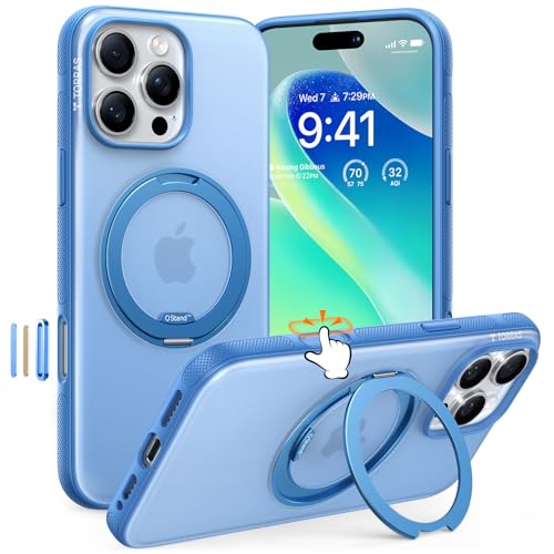 torras iPhone 16 Pro hülle, 360 ständer, magsafe, militärischer schutz, venezianisch blau