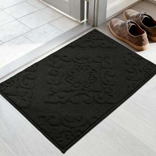 Produktbild: Schmutzfangmatte Schwarz 50 x 80 cm, Waschbar rutschfest für Eingang innen