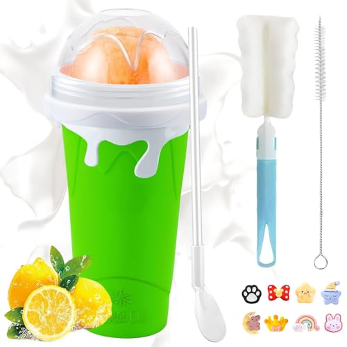 slush becher 500ml wiederverwendbar slushie maker mit strohhalmlöffel für cola und saft
