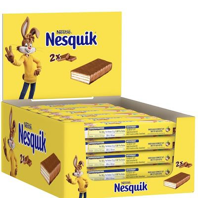nestl nesquik knusperwaffel 30x mit milchschokolade 17,44 statt 23