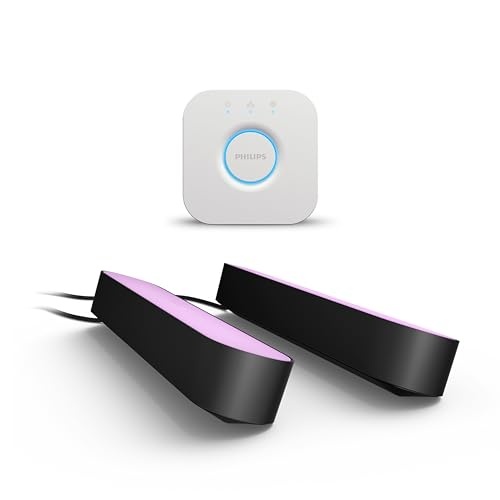 philips hue play lightbar 2er pack mit hue bridge, 500 lm farbambiente