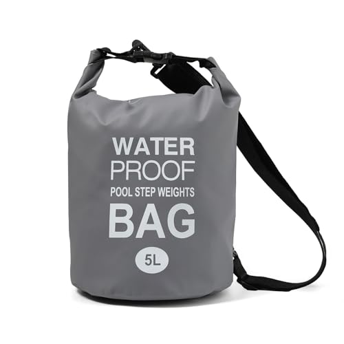 wasserdichter dry bag 5l von yeabett mit verstellbarem schultergurt grau