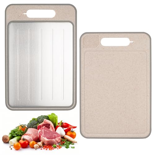 schneidebrett edelstahl antihaft doppelseitig rutschfest titanium 31 x 21 cm für küche