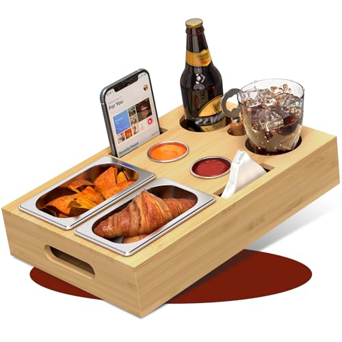 yeabett couchbar snackbox mit schalen und dipschalen für wohnzimmer, garten, camping