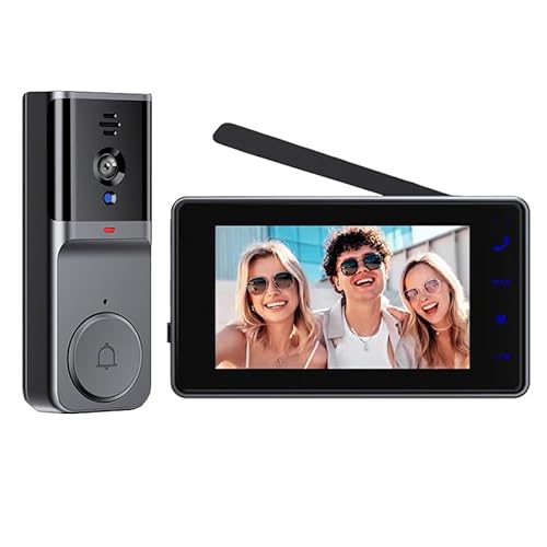 tkmars kabellose video-türklingel mit 4,3 zoll monitor, 2-wege-audio, nachtsicht