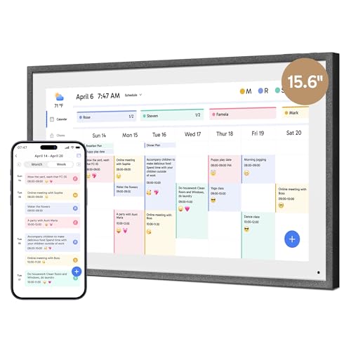 dragon touch 15.6 zoll digitaler tischkalender schwarz