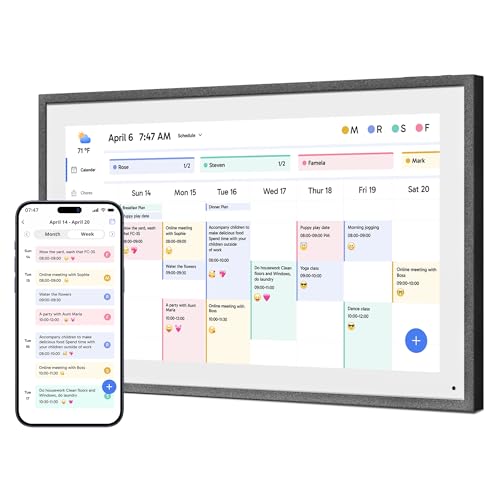 digitaler wandkalender dragon touch 21.5 zoll, 1920x1080 fhd, touchscreen, schwarz