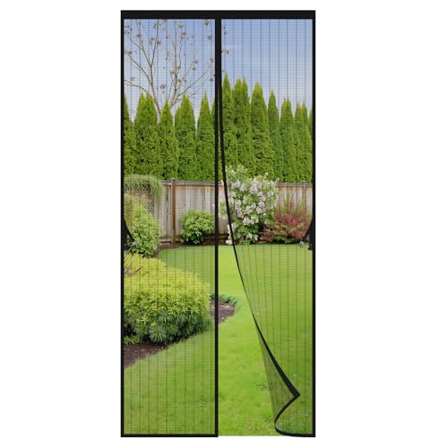 fliegengitter für türen 90x210cm von petaflop - magnetischer vorhang mit vollrahmen