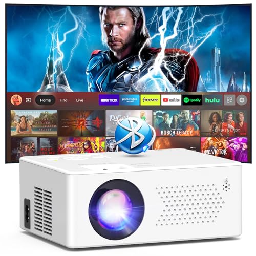 puxinat mini beamer full hd 1080p bluetooth 5.2 tragbarer projektor 50% zoom 200 zoll