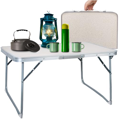 trizand klapptisch camping aluminium 60x40 cm wetterfest für garten balkon 23428