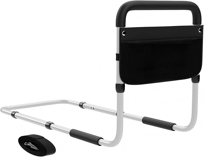 ToyaTec Aufstehhilfe Bettgitter für Senioren, höhenverstellbar, abnehmbar, weiß