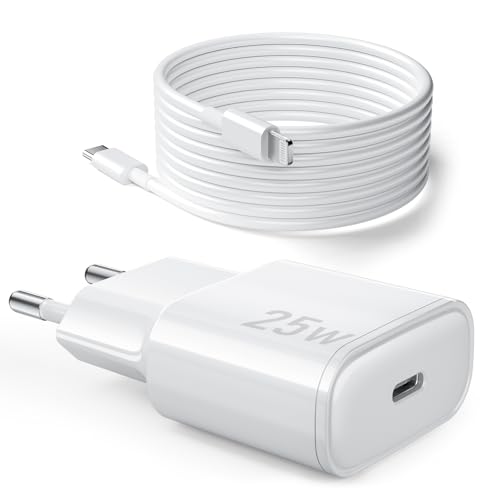 25W iphone ladekabel und schnellladegerät, 2m usb c lightning mit 3.0 pd adapter