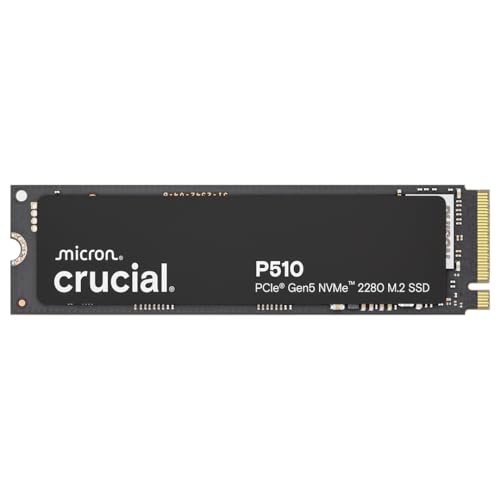 Produktbild: crucial p510 1tb ssd m.2 nvme pcie 5.0 interne ssd bis 11.000 mb/s lesen - ct1000p510ssd8-01