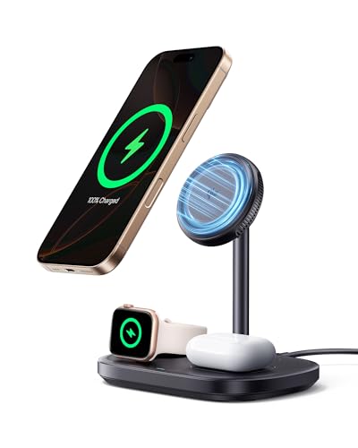 baseus 3in1 ladestation induktives laden für handy, smartwatch, kopfhörer