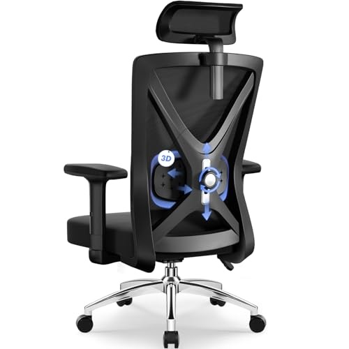 daccormax ergonomischer bürostuhl mit verstellbaren armlehnen und lendenstütze 150kg