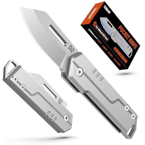 Produktbild: terrajoy mini taschenmesser für männer, vater, ehefrau - leichtes edc messer für camping, wandern, angeln