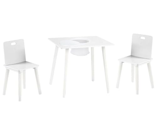 roba kindersitzgruppe tisch und 2 stühle weiß 60 x 50 x 49 cm ab 18 monate