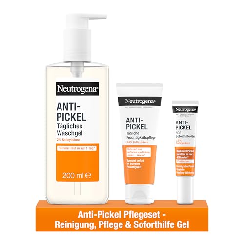 neutrogena anti-pickel set 3-teilig waschgel feuchtigkeitscreme sos gel