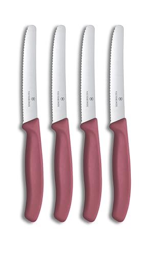 Victorinox Frühstücksmesser Set 4-teilig, Wellenschliff, 11 cm, Rostfreier Stahl