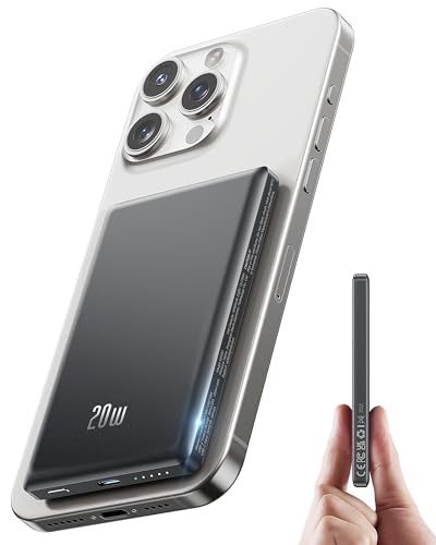 iphone powerbank 5000mAh magsafe induktives laden 20W schnellladung schwarz - ntaanoo