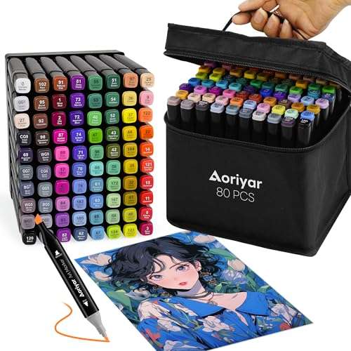 alkohol marker dual brush filzstifte 80 farben twin markers zeichnen graffiti stifte
