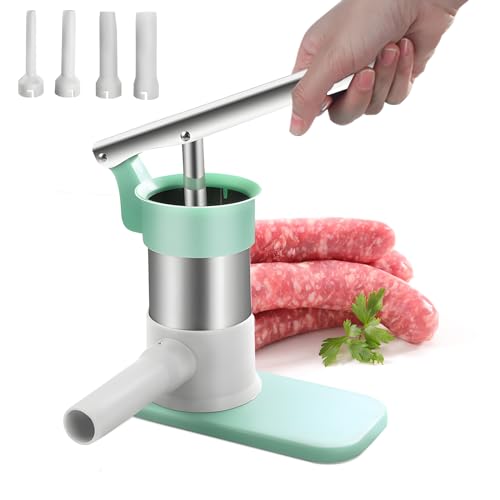 Produktbild: wurstfüller manuell edelstahl, manuelle wurstmaschine mit 4 füllrohren