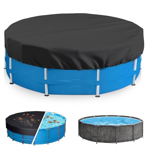 Produktbild: gomety poolabdeckung rund 122cm x 30cm schwimmbad abdeckung für hundepool kinderpool