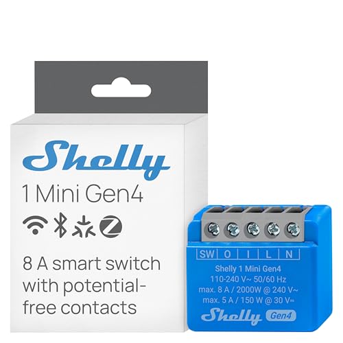 Shelly 1 mini gen4 smart switch, WLAN, Zigbee kompatibel