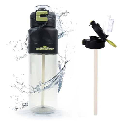 trinkflasche 1050ml combo delight mit strohhalm, auslaufsicher, bpa-frei, einhandöffnung