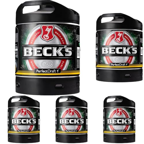 beck's pils bier 6l fassbier mehrweg, packung mit 5, perfect draft