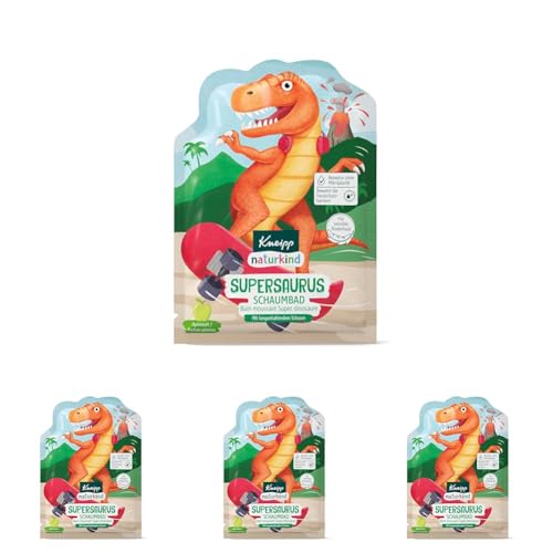 kneipp naturkind schaumbad supersaurus, grün färbendes bad, apfelduft, 40ml, 4er pack