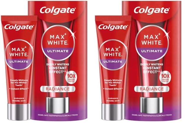 colgate zahnpasta max white ultimate radiance 75ml - entfernt verfärbungen, 2 packungen