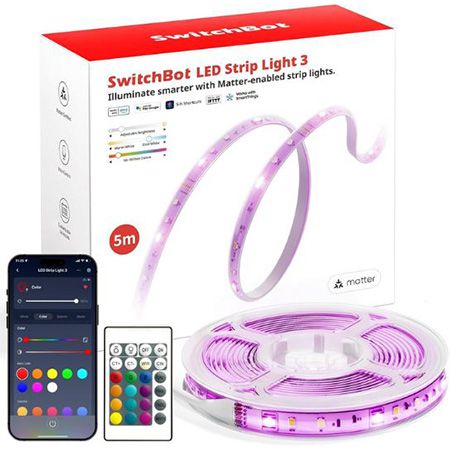 switchbot led strip 5m mit matter technologie, 72 leds/m für 27,99