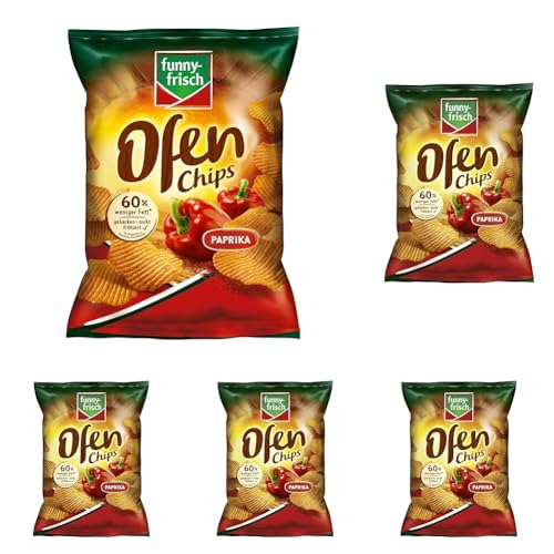 ofen chips paprika 125g, packung mit 5, knusprige snacks