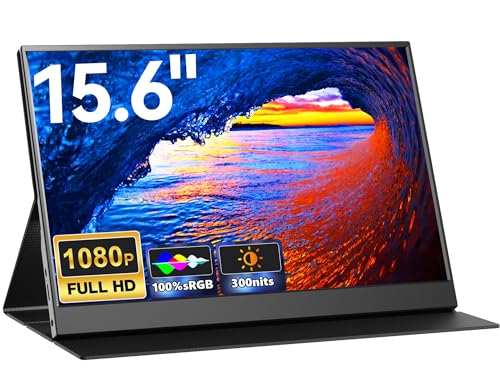 15.6 zoll tragbarer monitor full hd 1920 x 1080 für laptop mac pc xbox ps5 - hdmi type-c usb-c