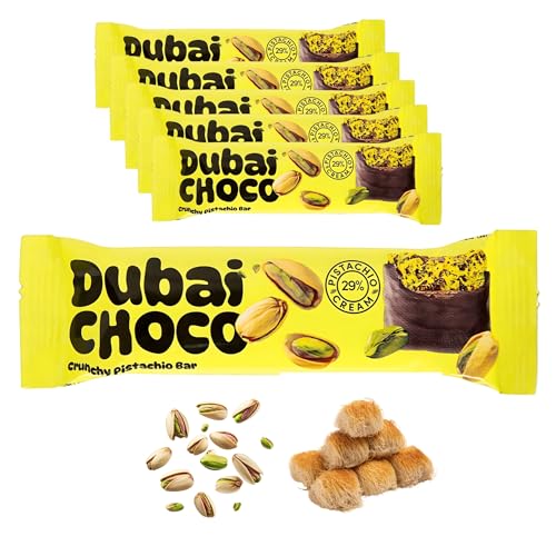 dubai schokolade 5er-pack, knusprige schokoladentafel mit pistaziencreme, 5x55g