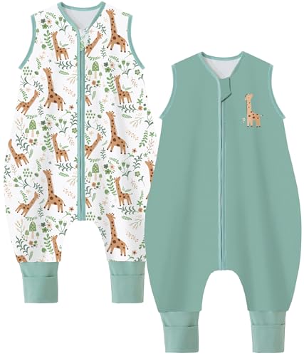 chilsuessy baby schlafsack mit beinen 2-pack 1,5 tog 100 % baumwolle übergang