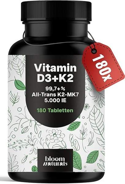 Vitamin D3 K2 5000 IE hochdosiert  180 Tabletten