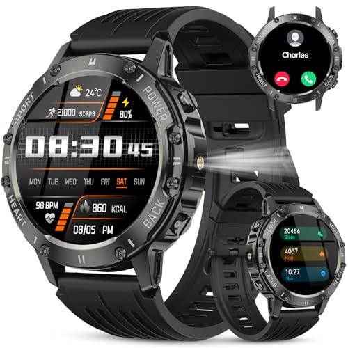 Produktbild: männer smartwatch 1,45 zoll hd smartwatch mit anrufen, 114 sportmodi, fitness- und schlafmonitor