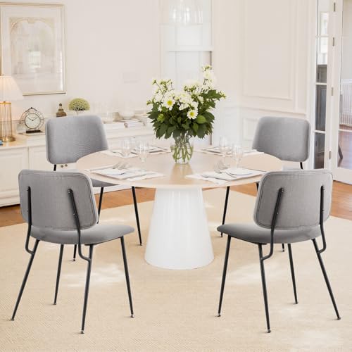 colamy esszimmerstühle 4er set, moderne polsterstühle mit metallbeinen, grau