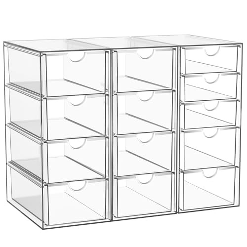 Acryl-Kosmetikorganisator 13 Schubladen, Aufbewahrung für Bad, Büro, Kosmetika