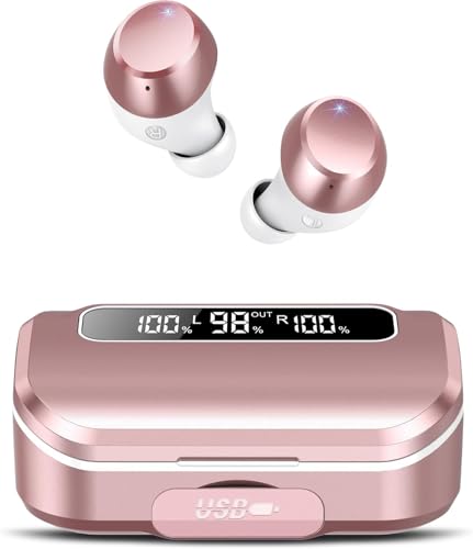 Kabelgebundene Bluetooth 5.3 In-Ear Kopfhörer, HD Mic, 128 Std Spielzeit, IP7 wasserdicht