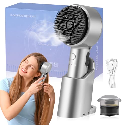 elektrisches kopfmassagegerät 2-in-1 mit rotlicht, haarölspender, 3 modi, IPX7 wasserfest