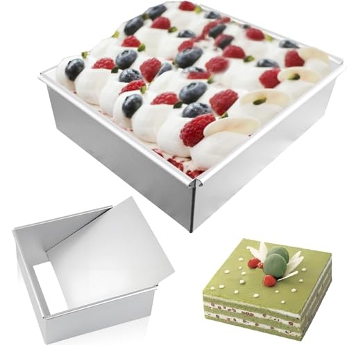 quadratische aluminium backformen, 8 zoll wiederverwendbare kuchenform, rechteckig für desserts