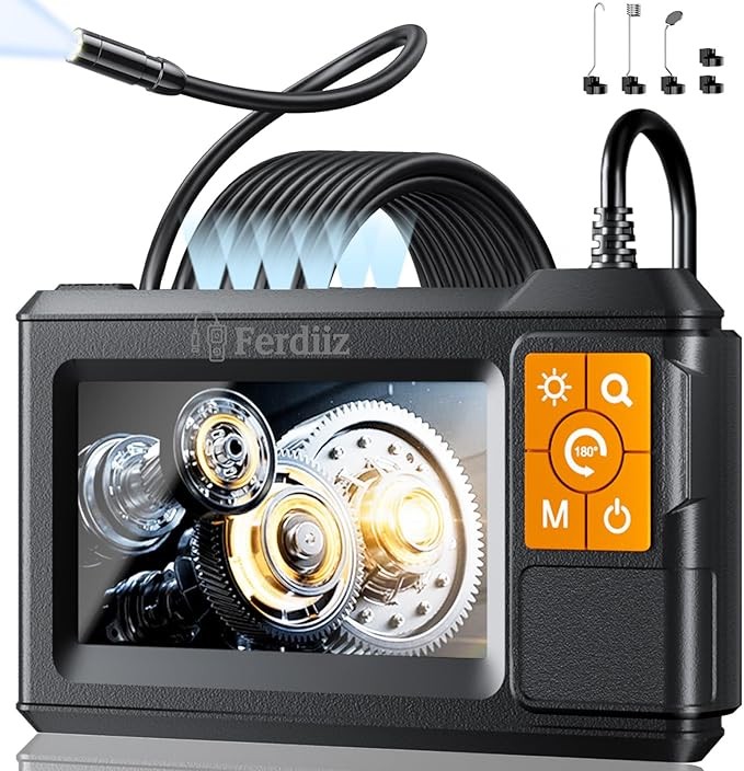 Endoskopkamera 1080P HD mit Licht, 4,3-Zoll-IPS, IP67, 5M Rohrkamera