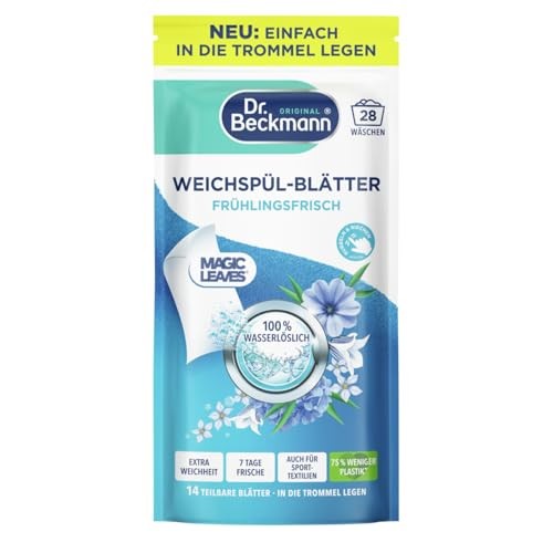 Dr. Beckmann Weichspül-Blätter Frühlingsfrische  14 Blätter für Sportwäsche & Handtücher