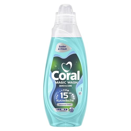 coral magic wash waschmittel universal clean, 15 minuten kurzwäsche, 21 wl
