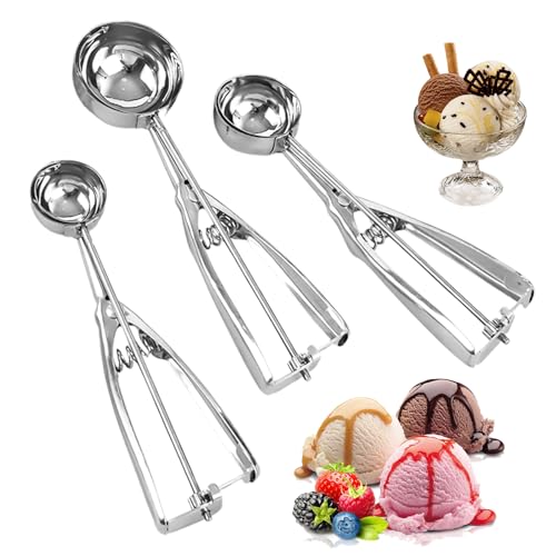Produktbild: eisportionierer edelstahl, eiskugelportionierer für eiscreme, 3 pcs, 4/5/6 cm