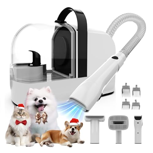 hundeschermaschine mit staubsauger airrobo pg10, leise tierhaarentferner 1.4l